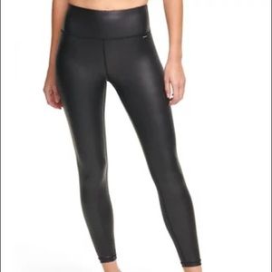 DKNY Sport Faux Leather High Waist Leggings XL